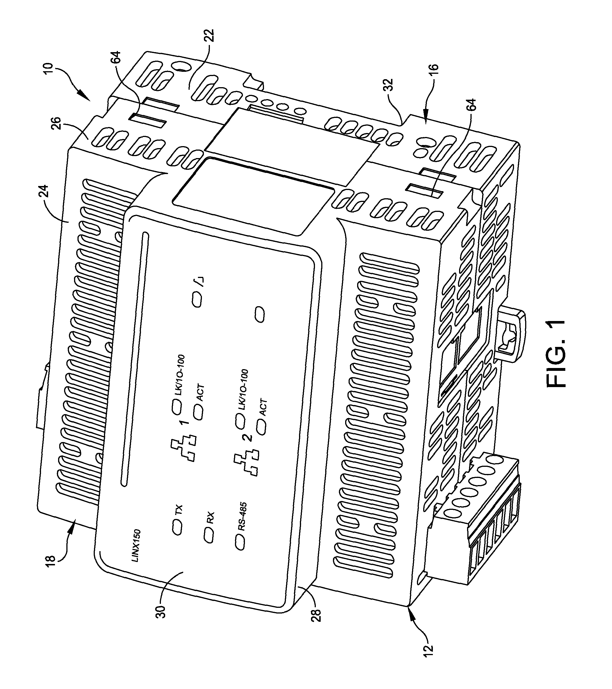 Method and apparatus for increasing heat dissipation capacity of a din rail mounted enclosure