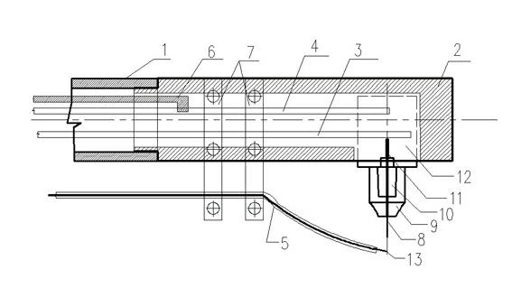 Welding gun head for inner hole of sharp quenching heat exchanger