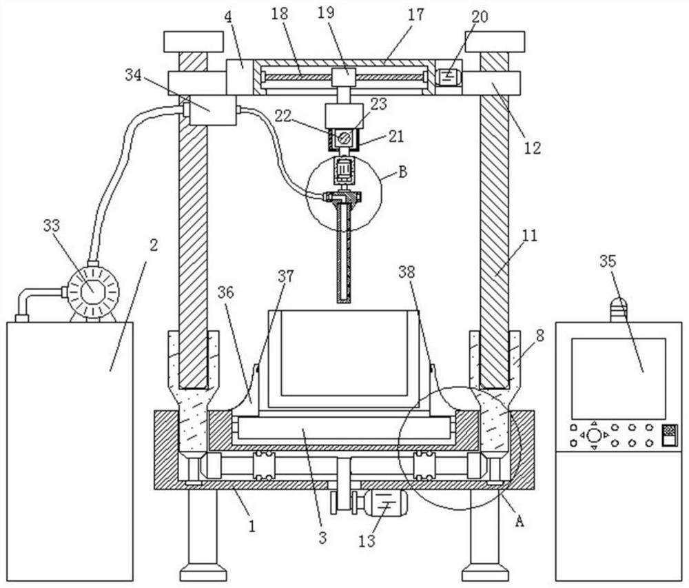 Automatic box interior spraying system