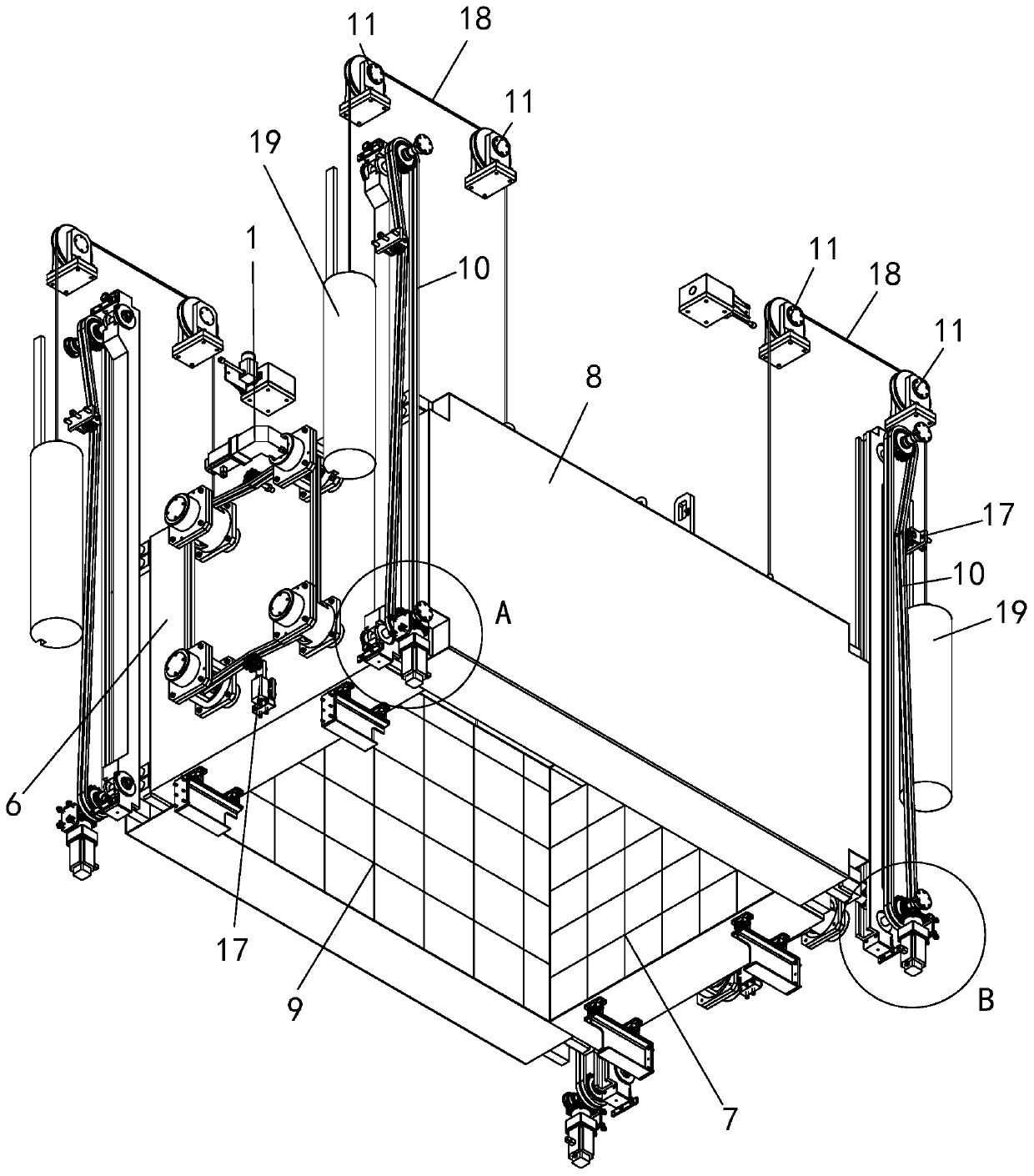 Thermal forming equipment achieving servo control over furnace doors