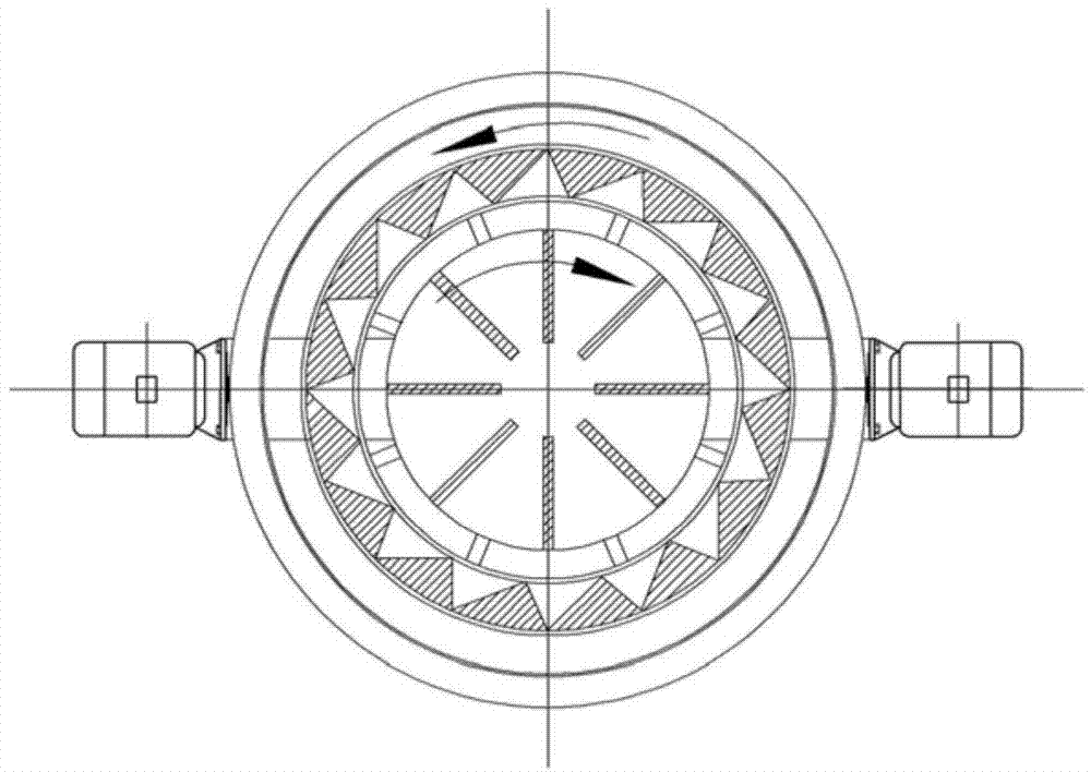 Double-wheel coaxial differential self-impacting type grinder