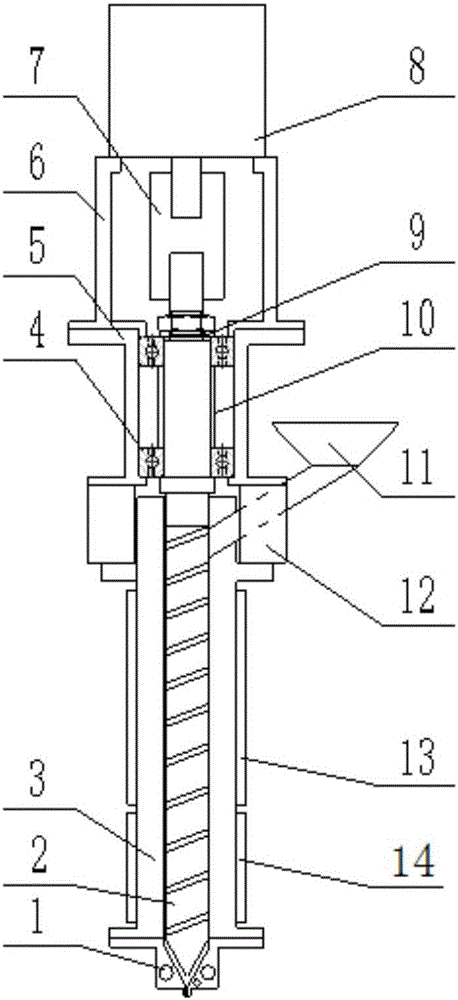 Screw type additive manufacturing spray head