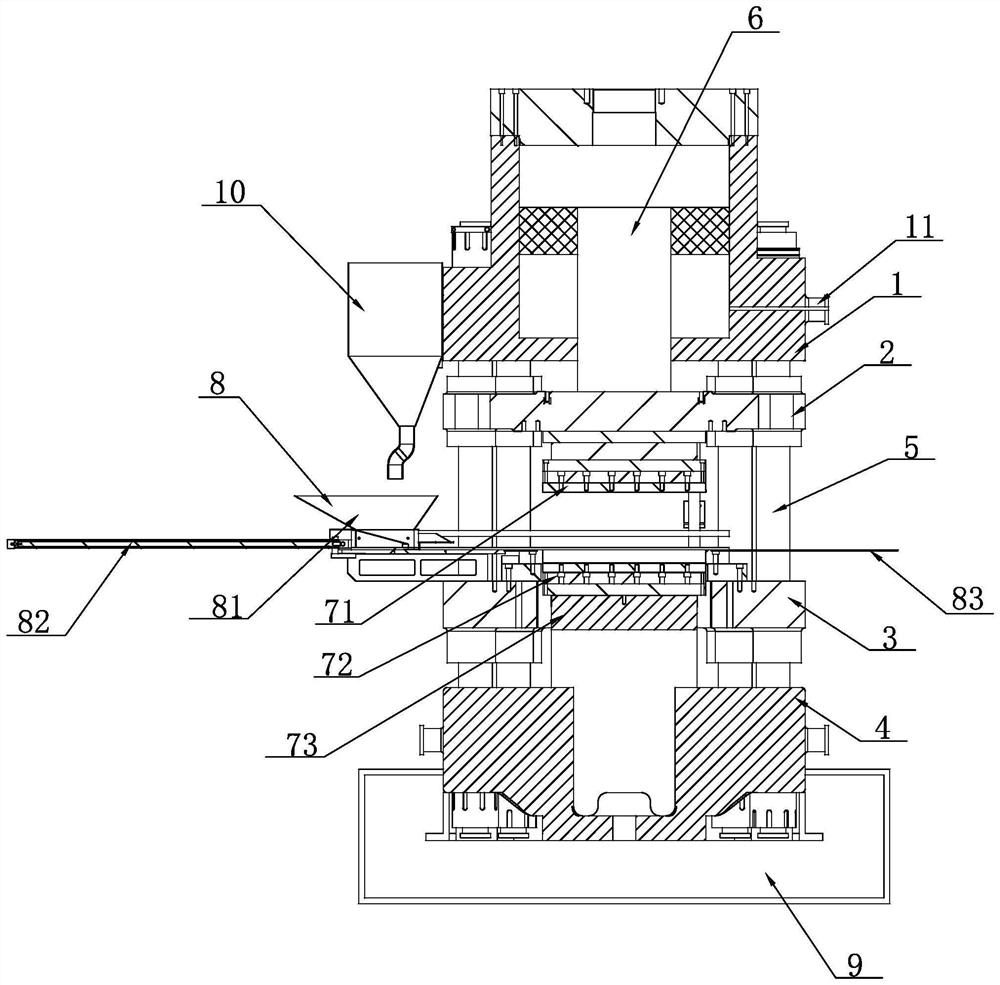 Composite hydraulic oil cylinder of large-tonnage powder hydraulic forming machine