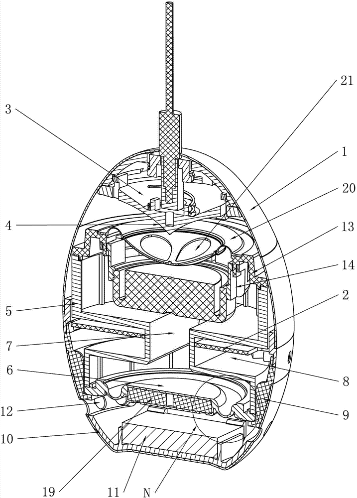 Egg-shaped 360-degree playing sound box