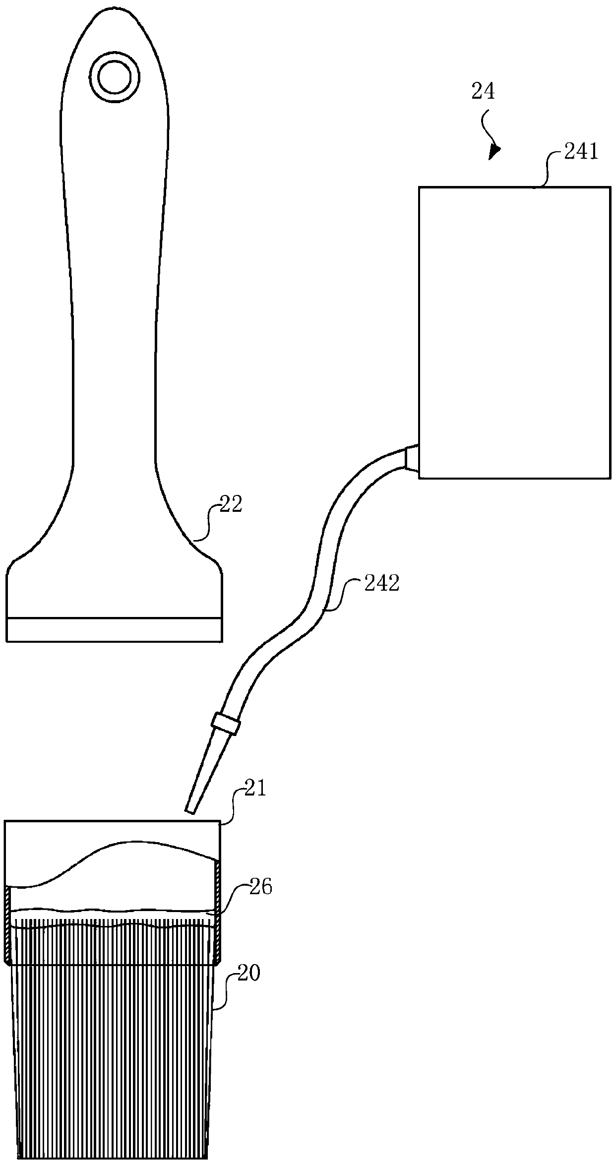 Method and device for connecting bristles and handle enclosure frame and brush manufactured through method