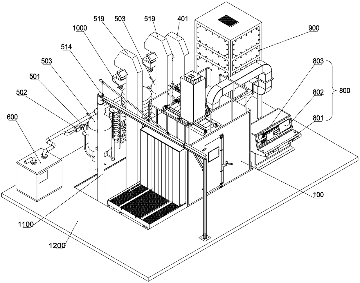 Five-axis shot blasting equipment