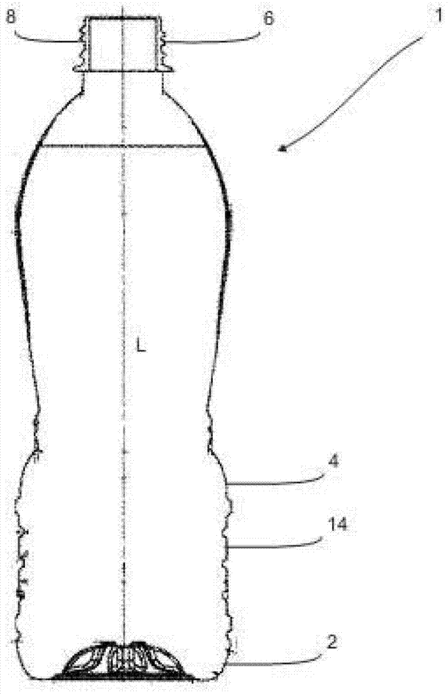 Plastic bottle with flexible base section