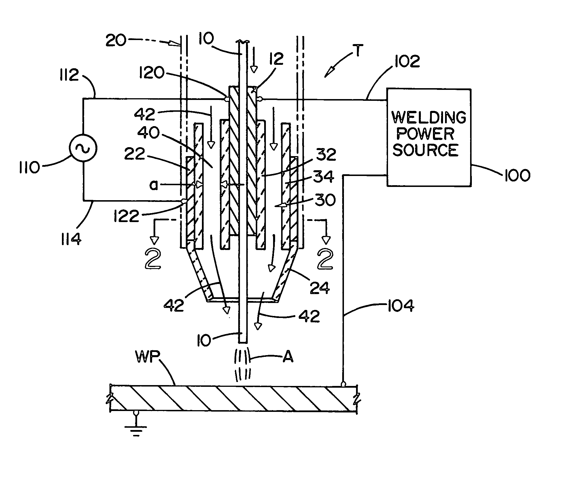 Welding torch with plasma assist