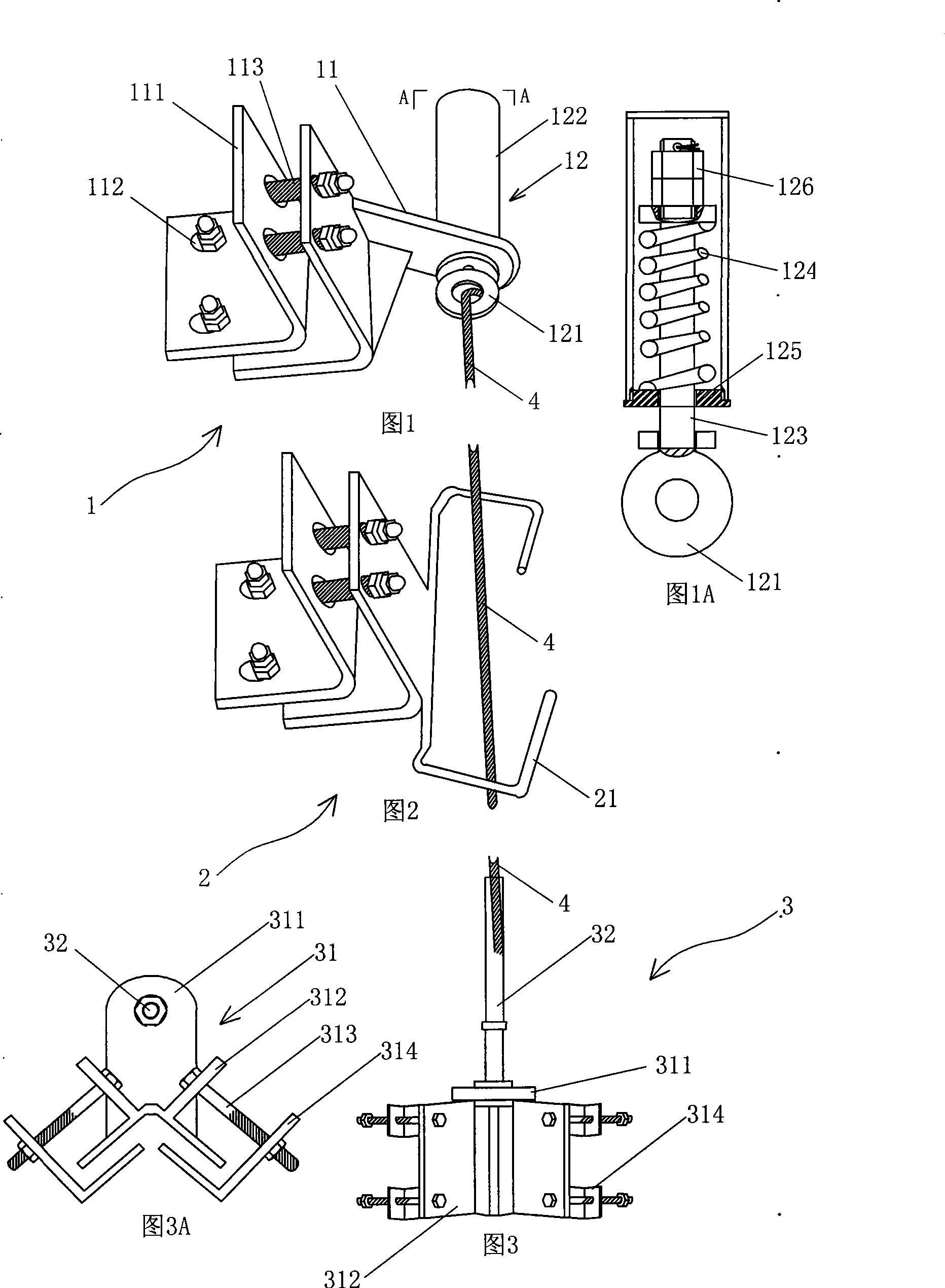 Electric power pole tower cable type anti-drop system