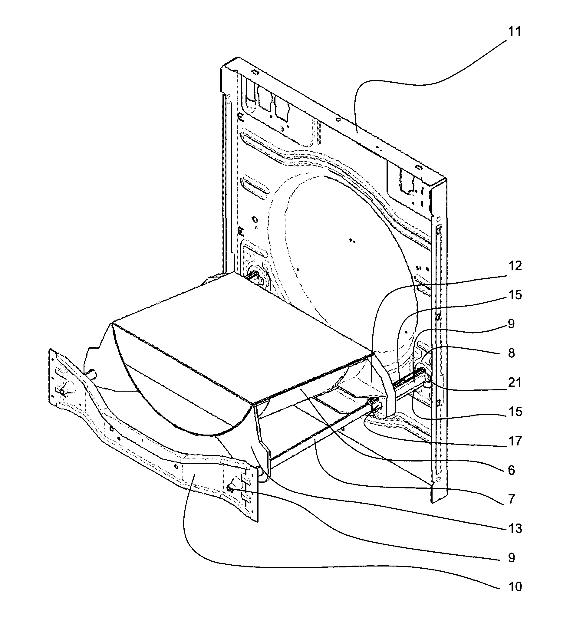 Washing machine including a shipping protection arrangement