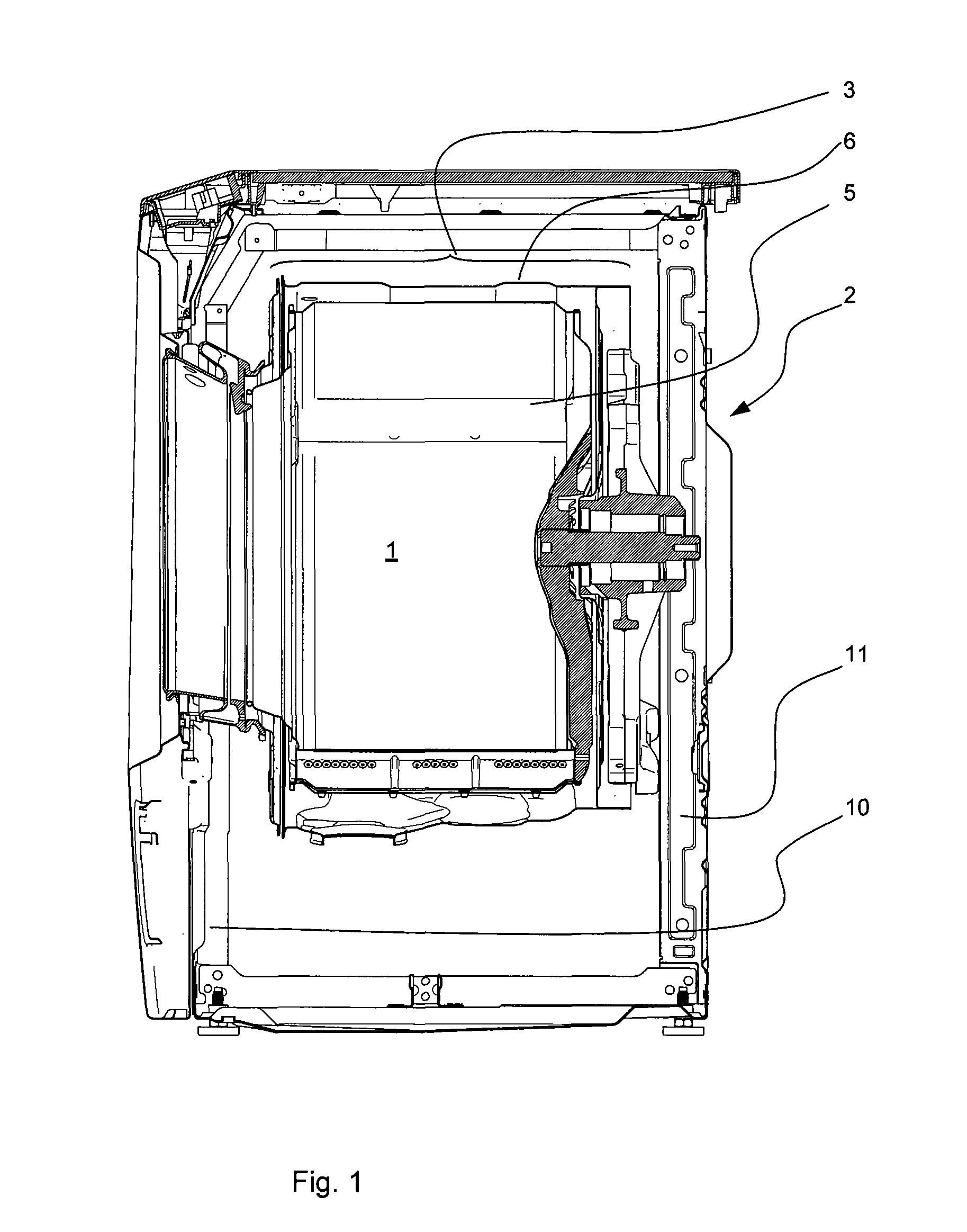 Washing machine including a shipping protection arrangement