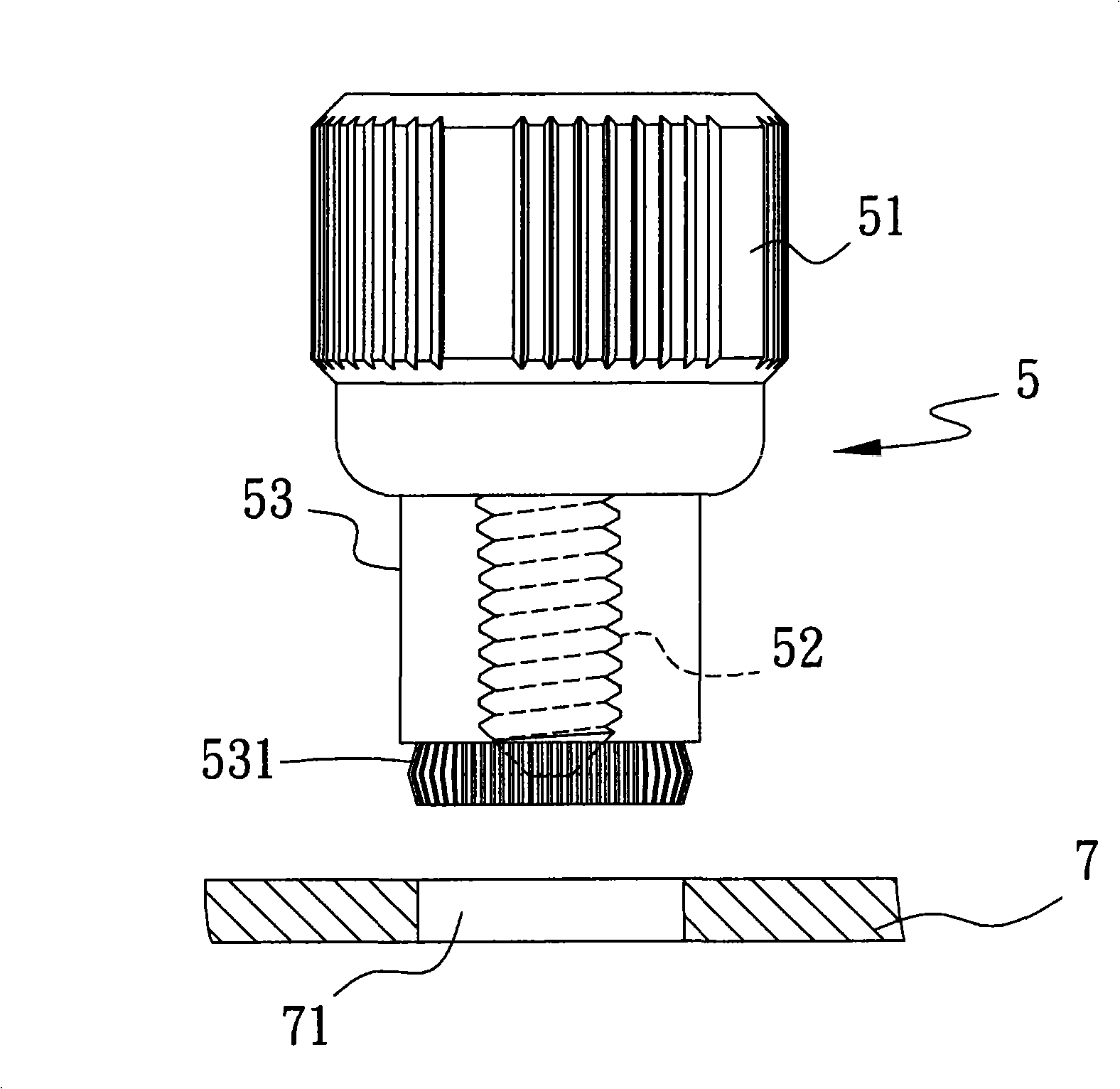 Packaging method for combining screw to printed circuit board