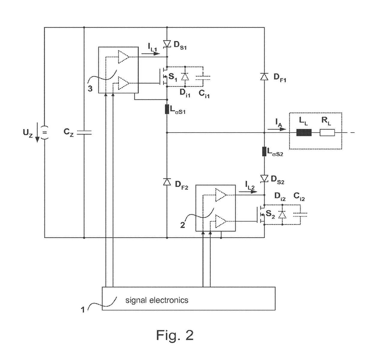 Method, circuit configuration and bridge circuit for charging a capacitance effective on main current terminals of semiconductor switch