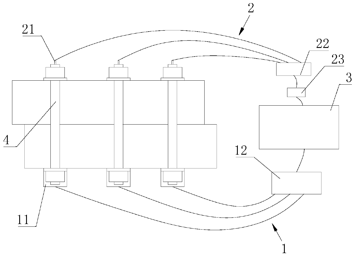 Suspension bridge cable clamp screw axial force synchronous construction system and use method thereof