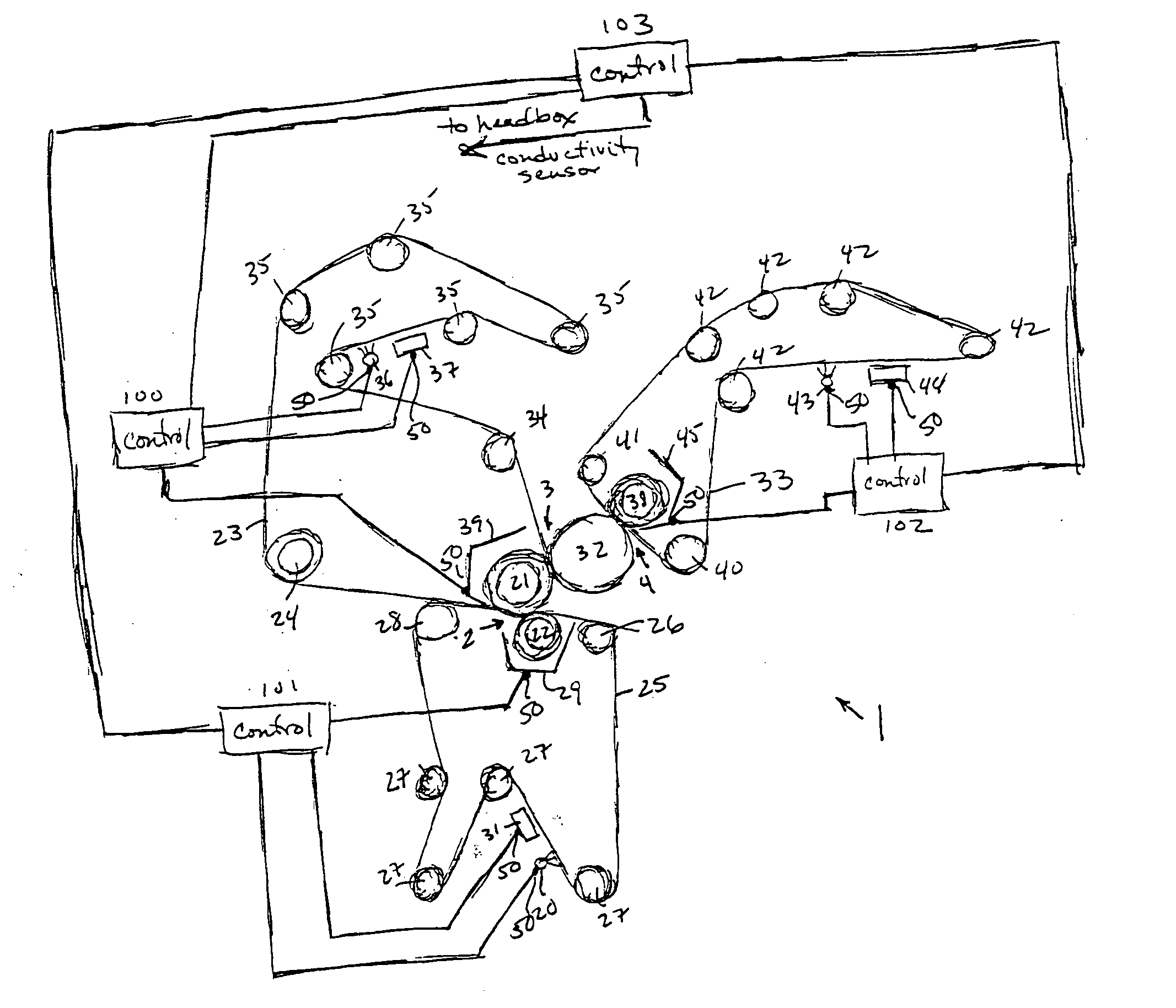 Process and apparatus for monitoring dewatering in a wet section of a paper machine