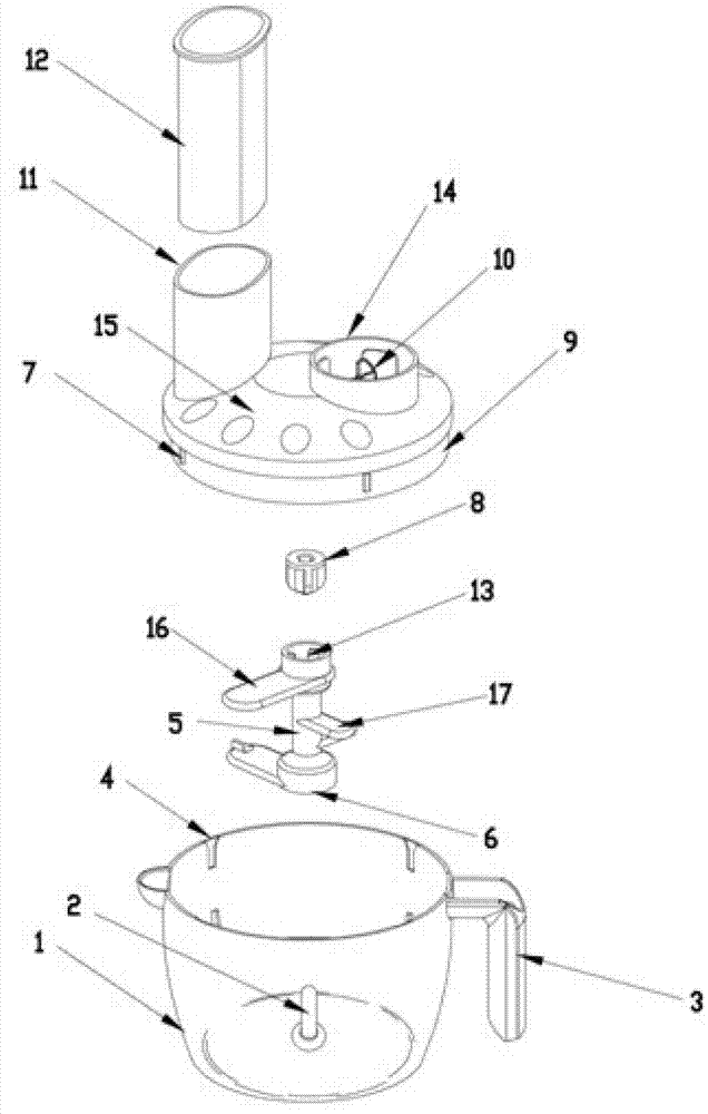 A crushing and stirring type dough kneading device