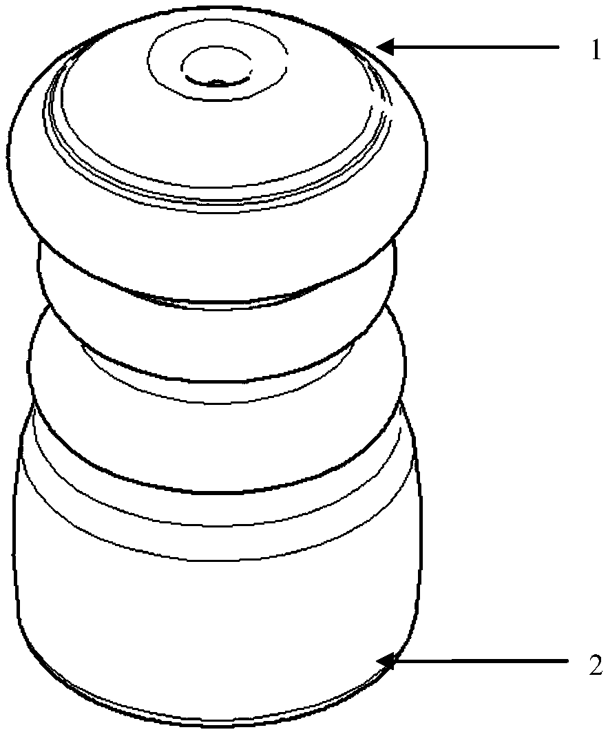 Laminating buffer stop block and preparation method thereof