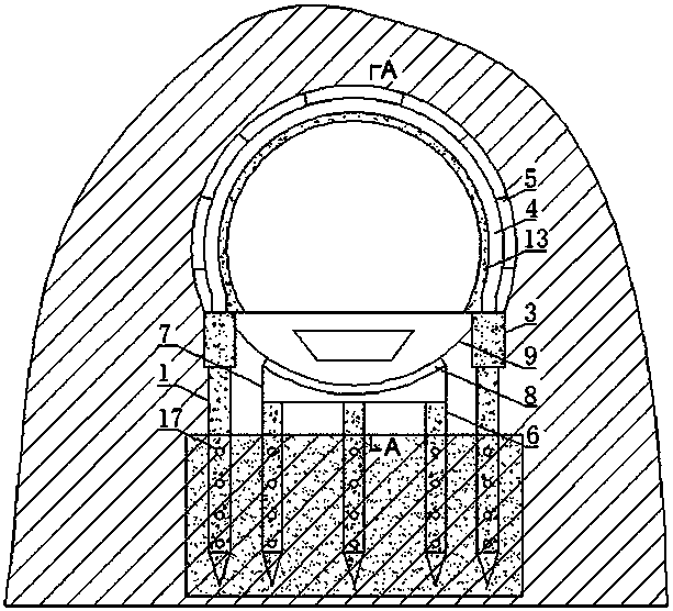 Unfavorable geological body crossing tunnel casing bridge underground structure and construction method thereof