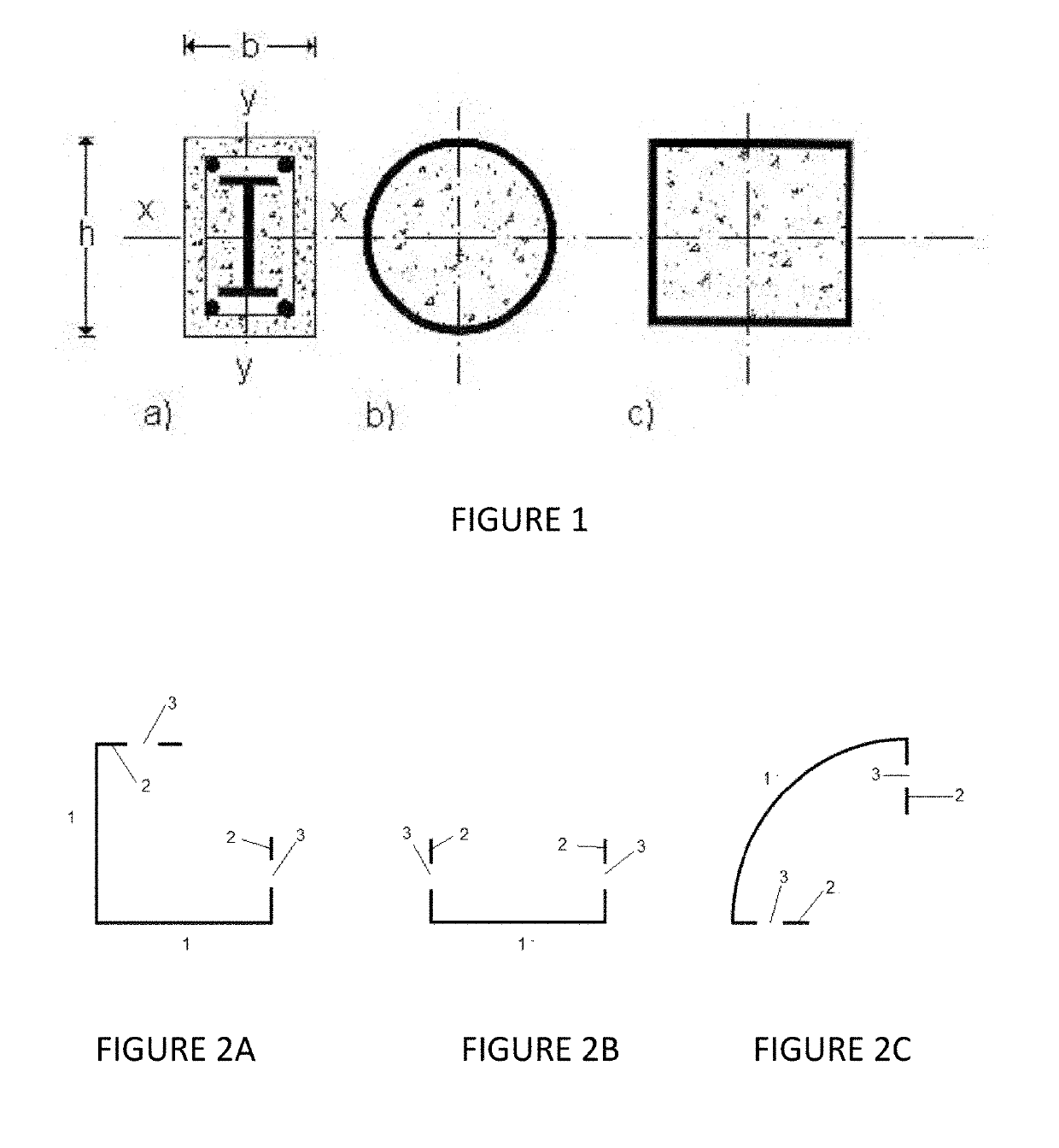 C-sections and composite decks formed by cold-formed sheets for a system of composite reinforced concrete columns