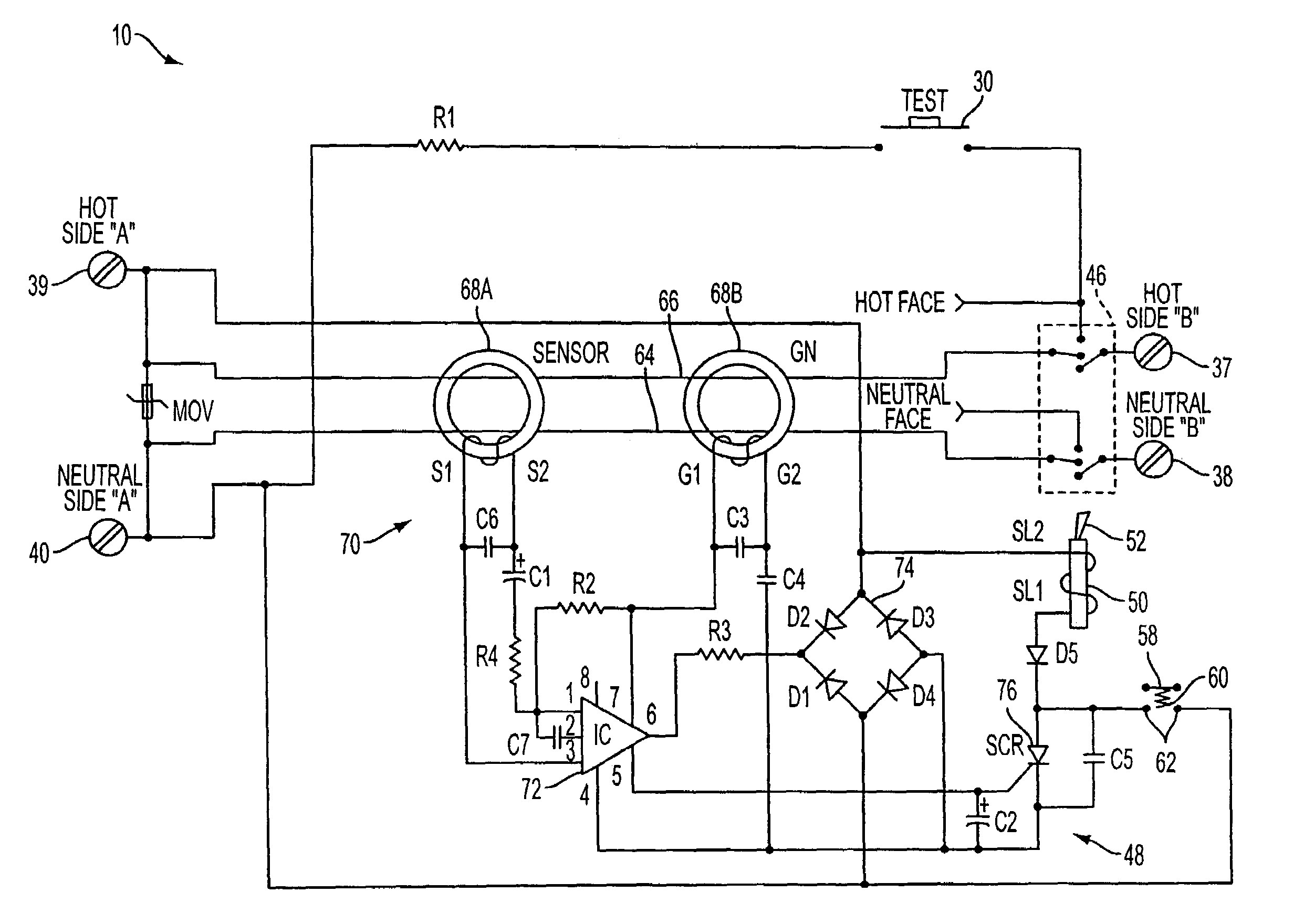 GFCI that cannot be reset until wired correctly on line side and power is applied