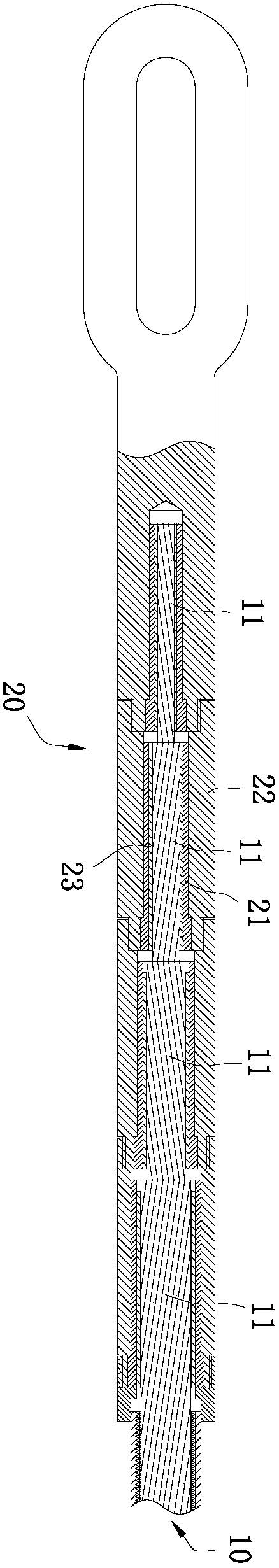 A carbon fiber cable anchorage anchorage connection structure