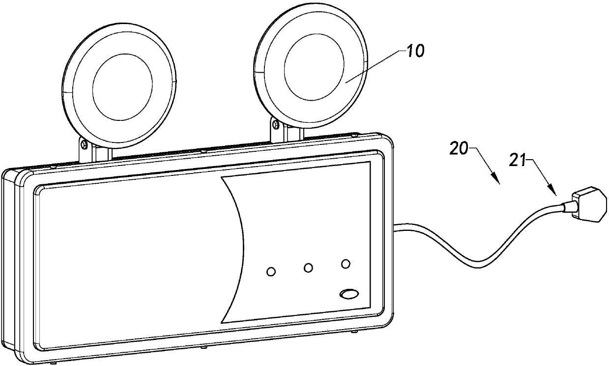 Capacitor emergency lamp and power supply method therefor