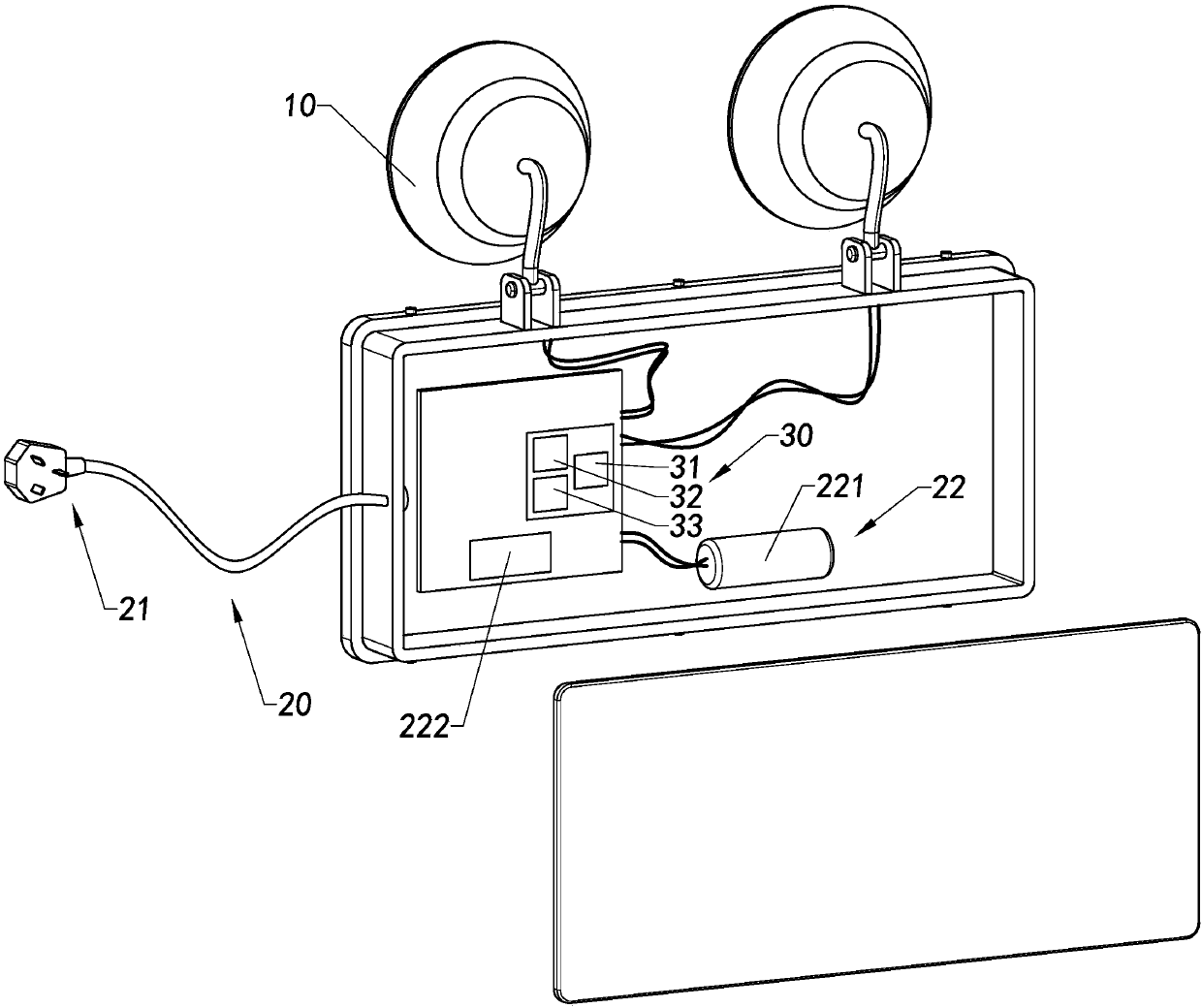 Capacitor emergency lamp and power supply method therefor