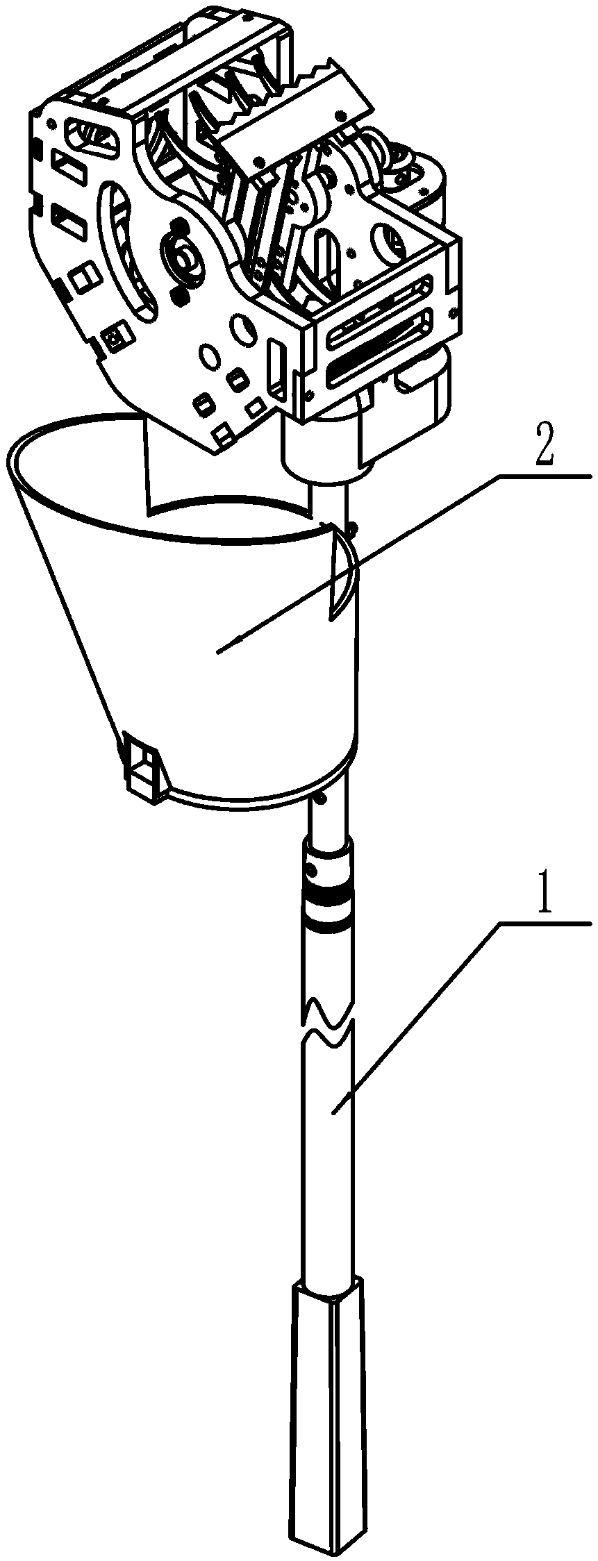 Serrated knife assisted cherry picking device with easy-to-adjust comb structure and picking method thereof