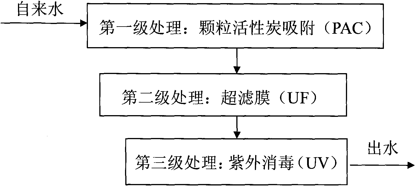 Direct drinking water purifying method and device