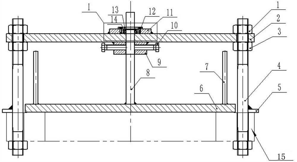 Stirring device connecting flange grinding tool and method