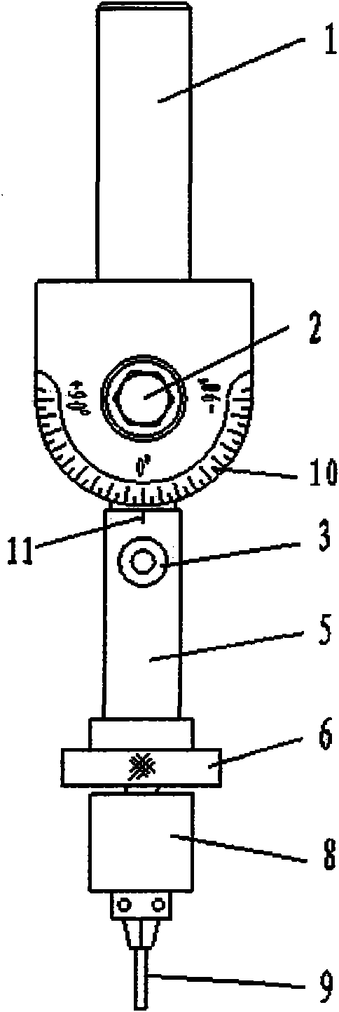 Inclined hole electrosparking processing device and method for adjusting position and angle of electrode