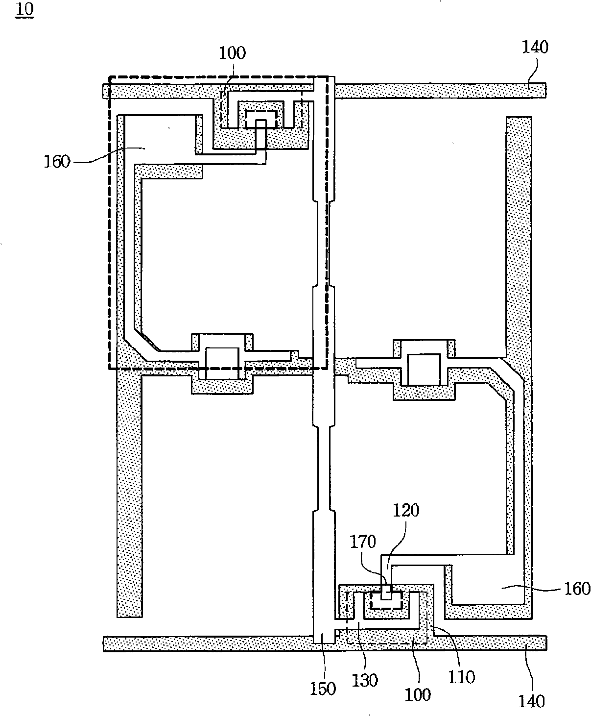 Pixel construction and thin-film transistor thereof