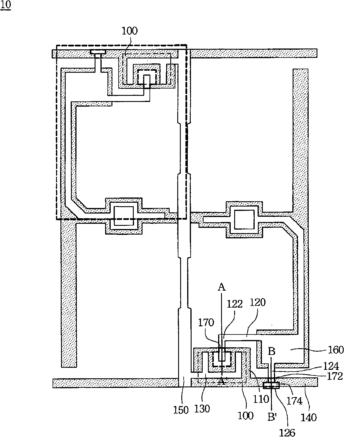 Pixel construction and thin-film transistor thereof