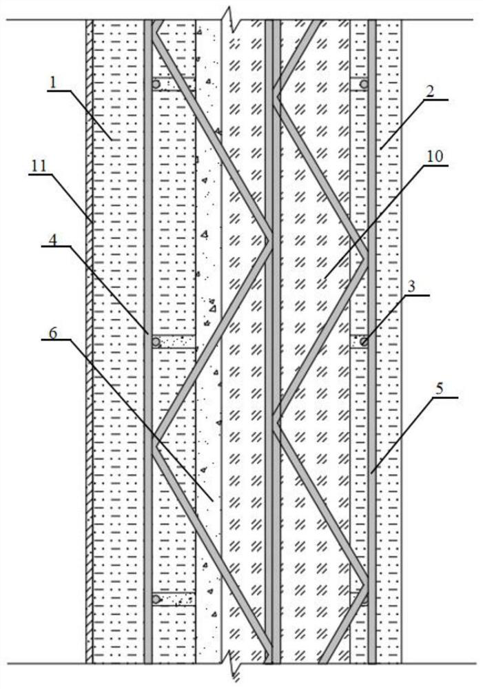 Steel bar truss and surface layer reinforced type aluminum alloy decoration plate sandwich polyphenyl foaming ceramic composite wallboard and manufacturing method