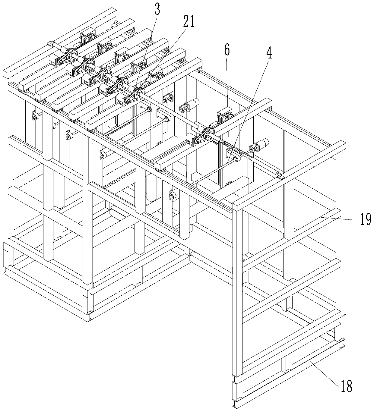 Exhaust gas treatment catalyst automatic feeding and dredging system