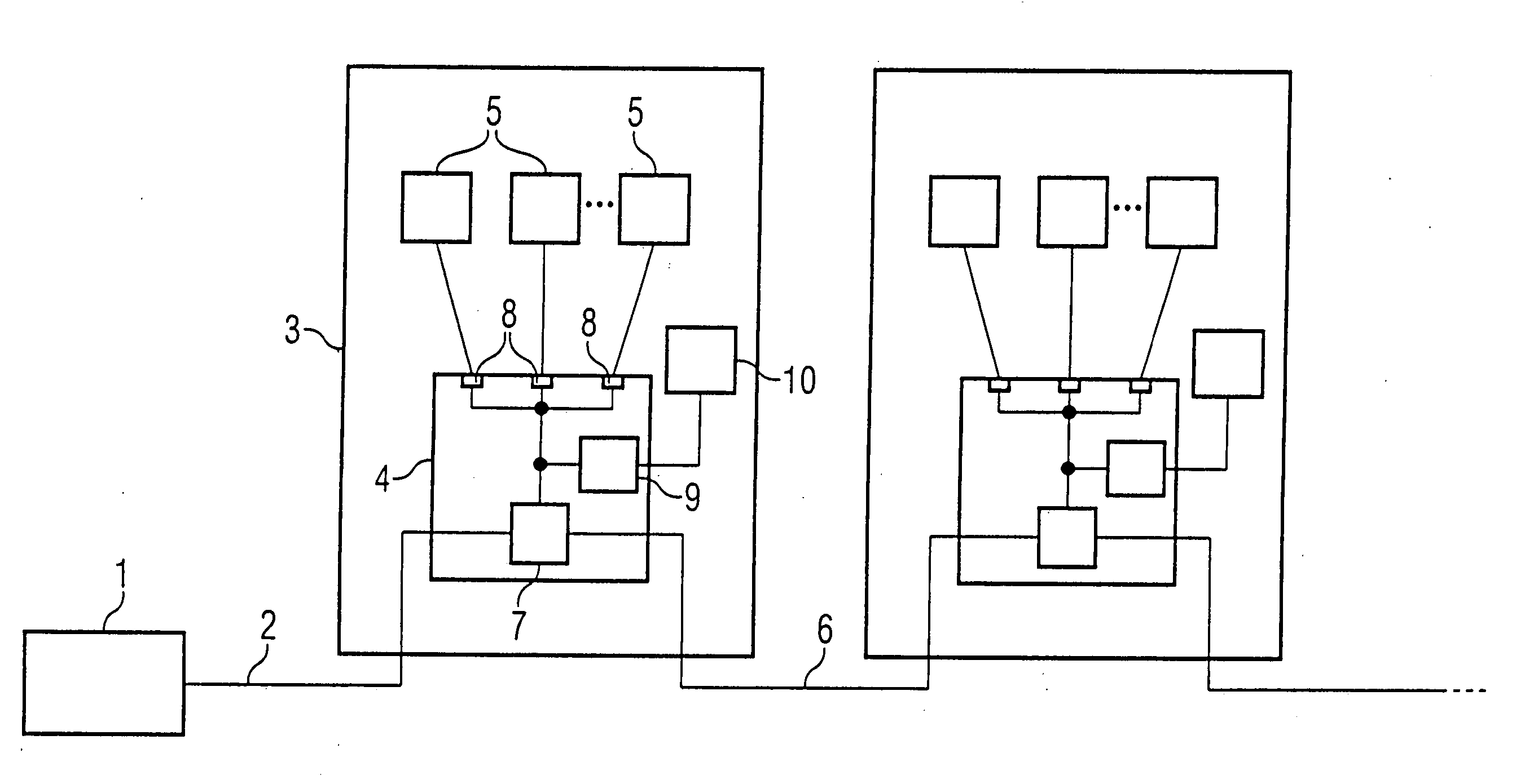 Hub chip for connecting one or more memory chips