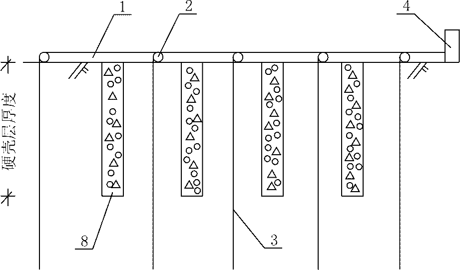 Method for processing environment-friendly deep soft soil shallow foundation and device for reinforcing foundation