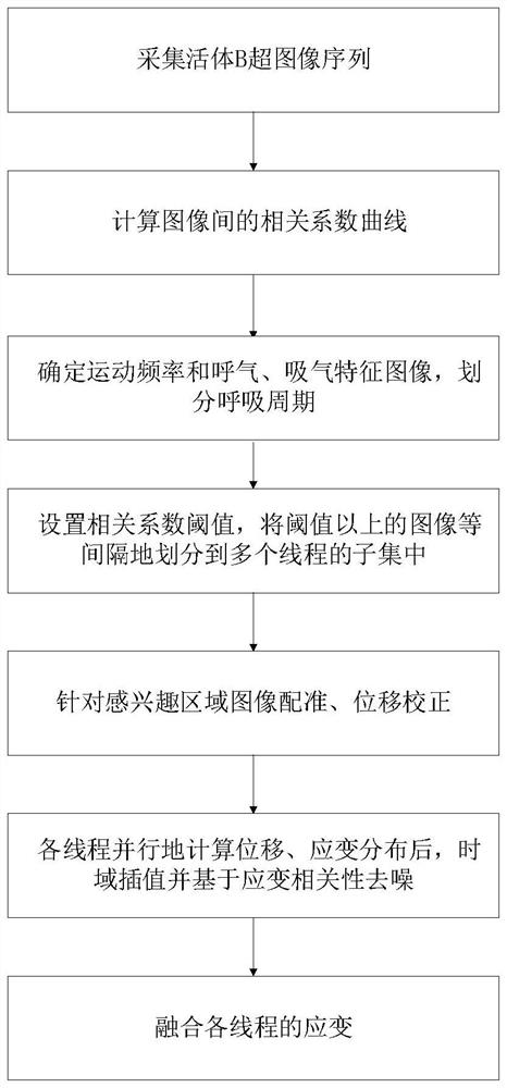 Multi-thread strain imaging method and device based on living body ultrasonic image