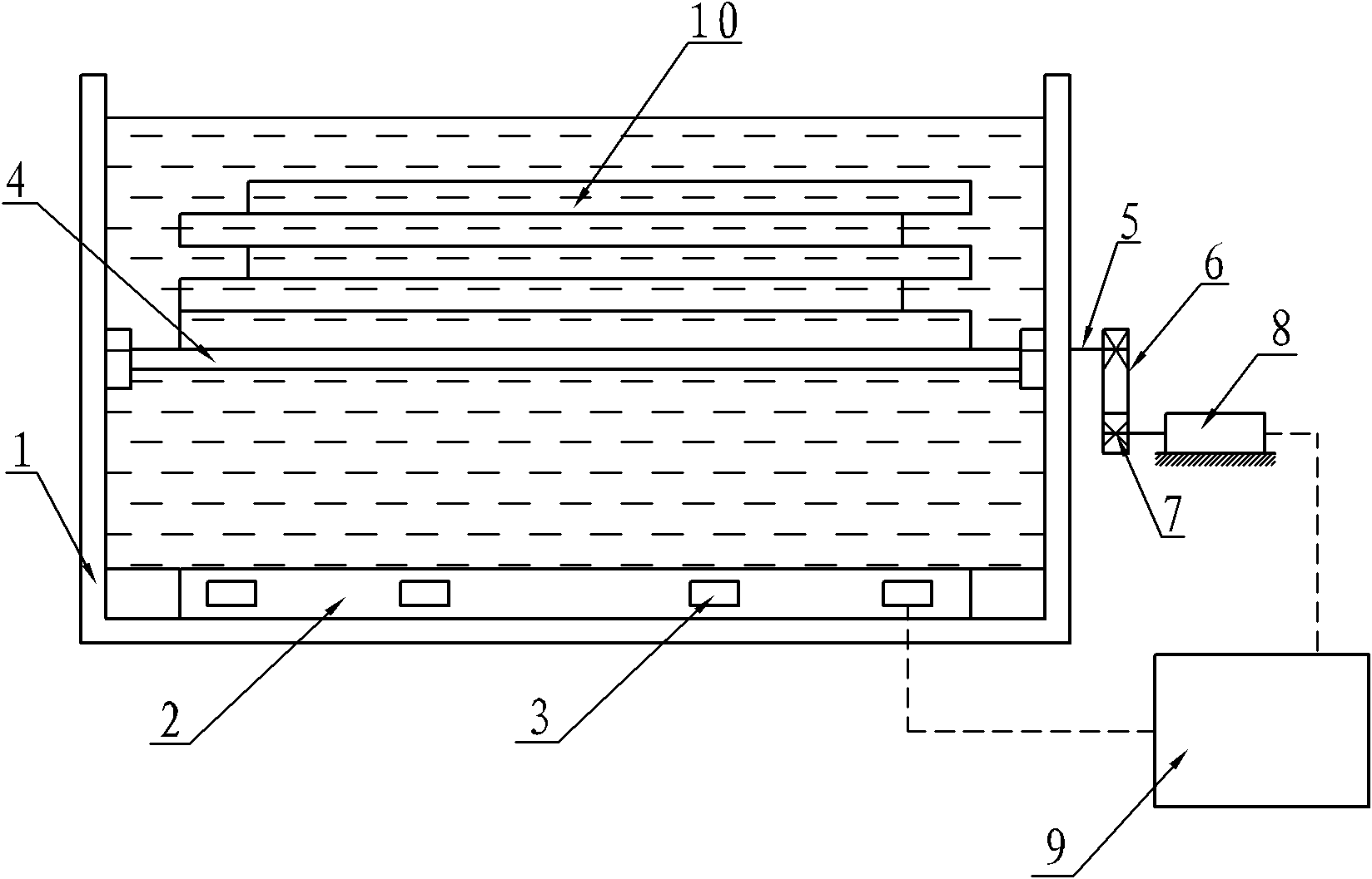 Ultrasonic cleaning device for film coated graphite frame