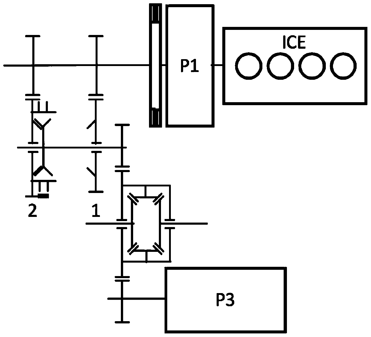 Hybrid power gear shifting control method