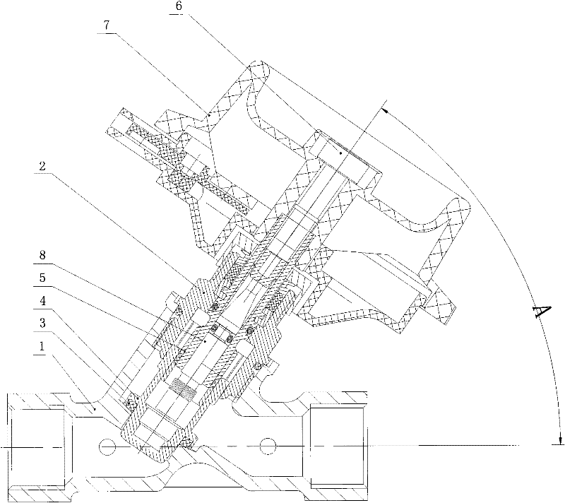 Inclined balance valve