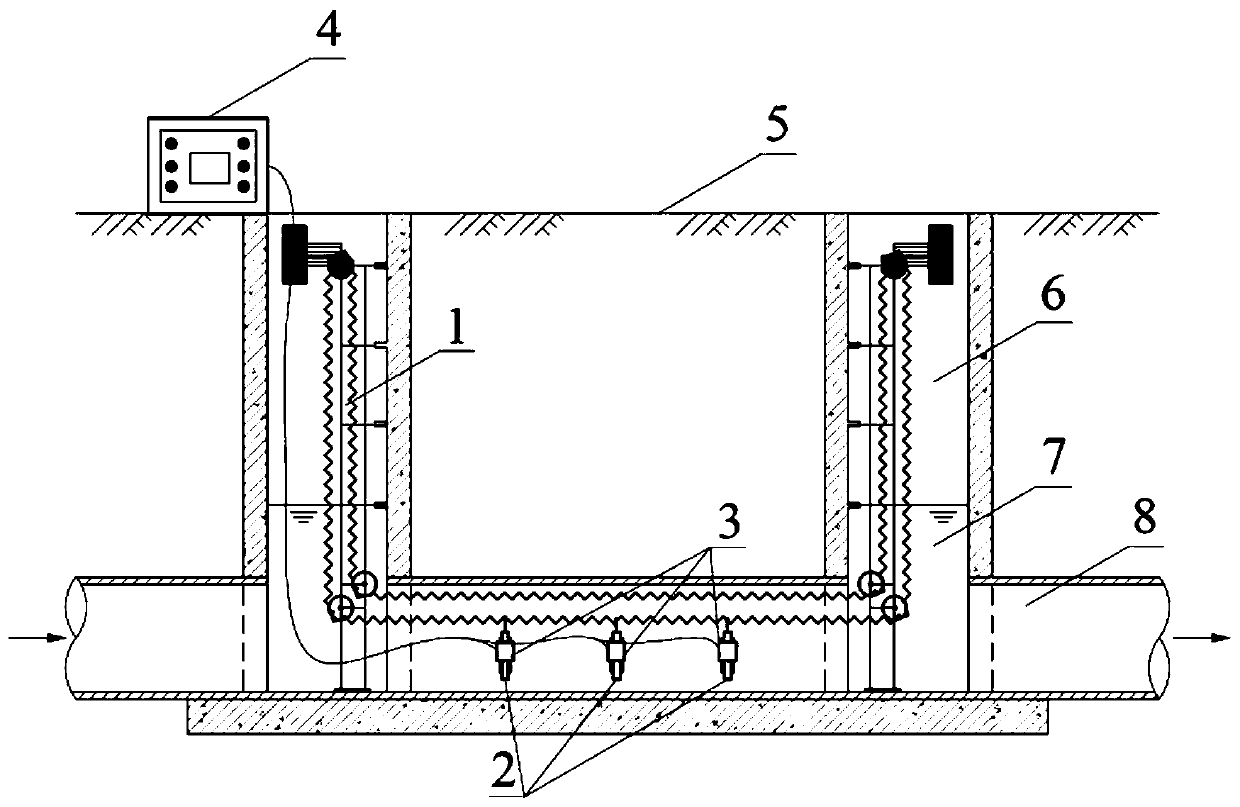 Photocatalytic reaction system for reducing pollutants in drainage pipe network