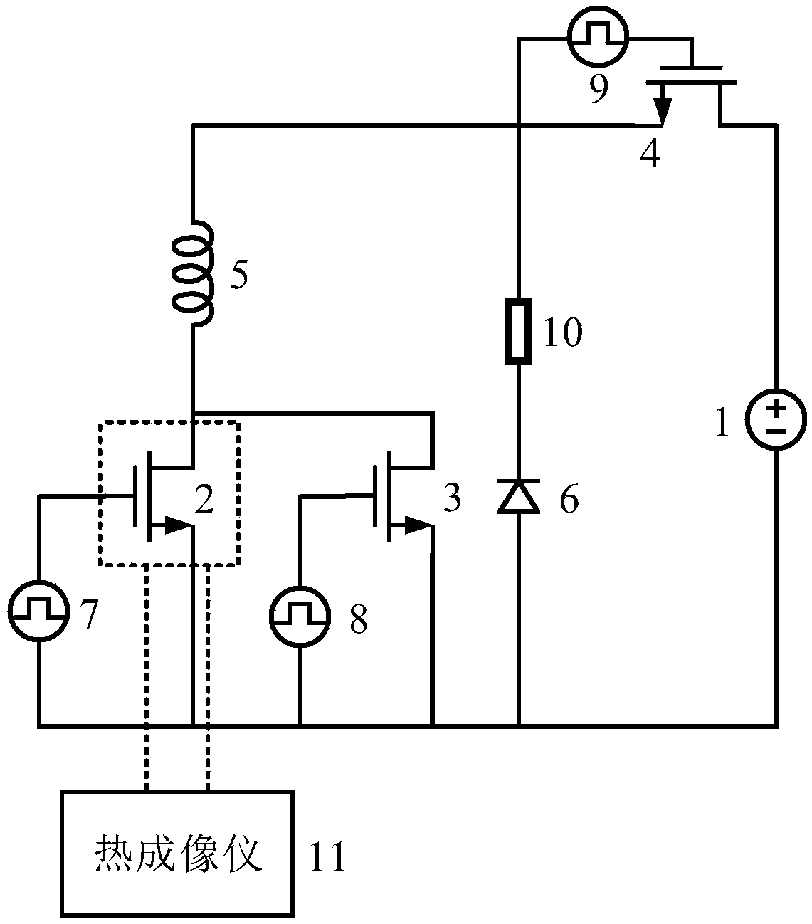 Semiconductor avalanche failure analyzing and testing method and device based on thermal imaging technology