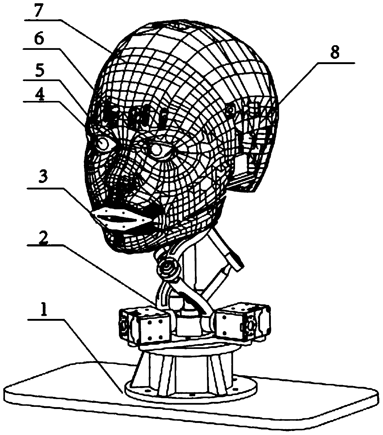 Human facial expression simulating robot