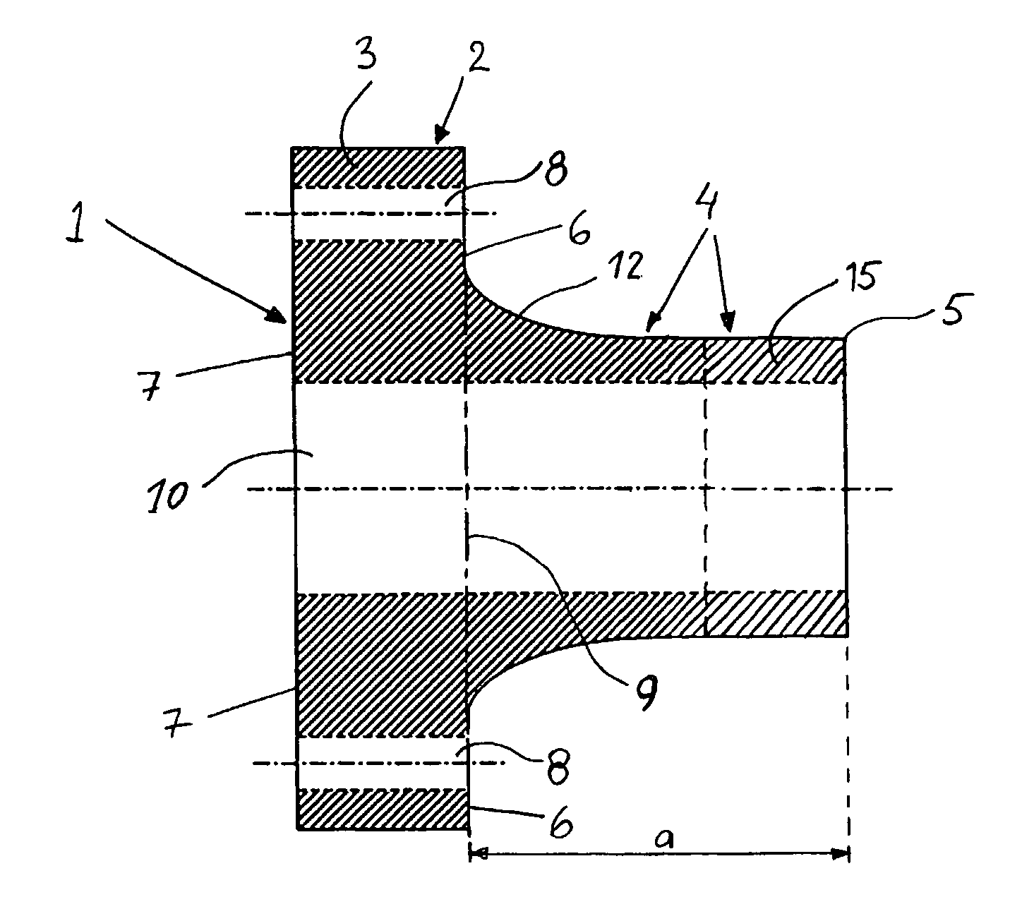 Method for manufacturing a flanged element and a flanged element