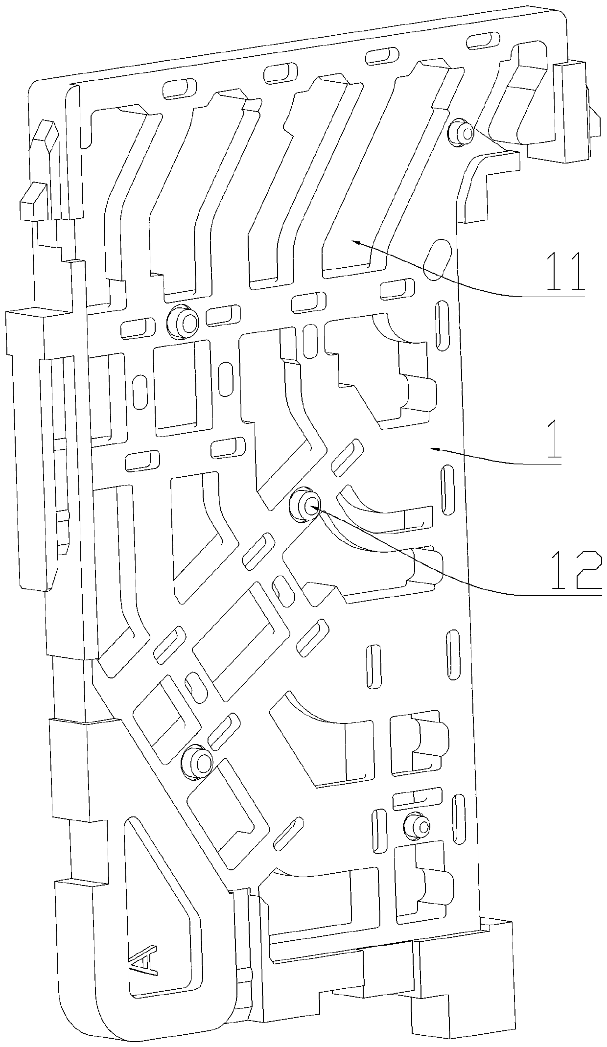 Shield plate component and contact module, and high-speed electric connector