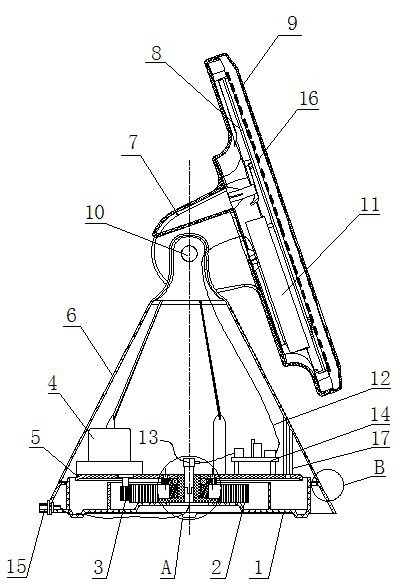 Satellite television ground receiving indoor antenna for automatically searching satellites