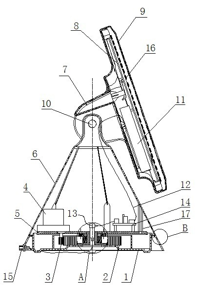 Satellite television ground receiving indoor antenna for automatically searching satellites