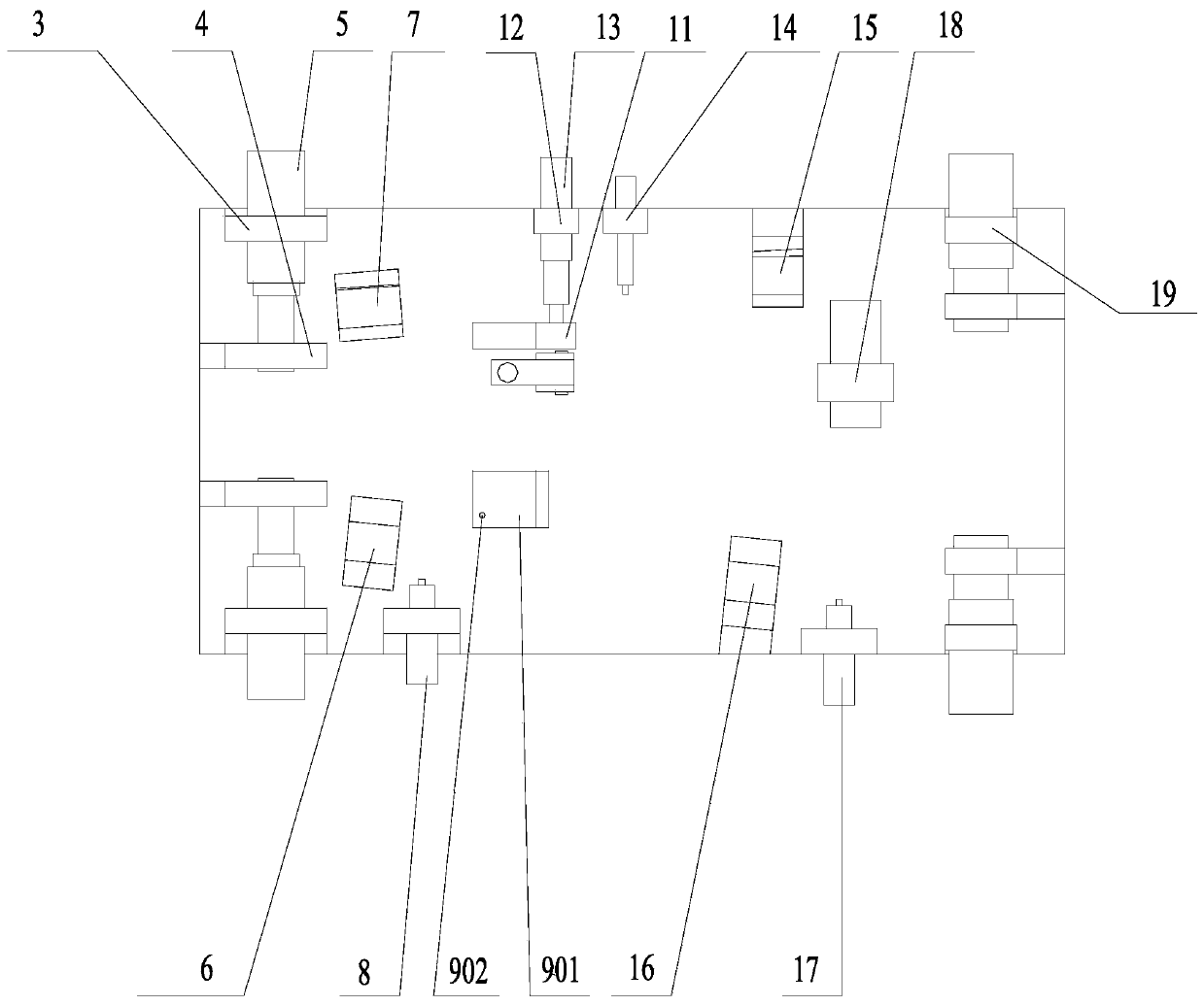 A processing method for a flat fork tooling combination of a vehicle frame