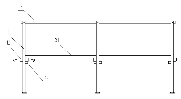 Foldable protective barrier near side of building